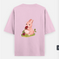Cute pinky bunny Oversized T-shirt (Back print) by Vedhika