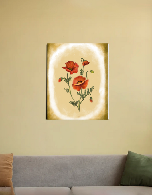 poppy flower 16"x20" Canvas Poster by Vedhika