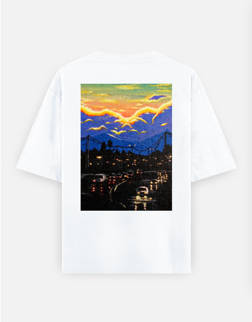 Rainy Evening Oversized T-shirt (Back print) by Manish Pawar
