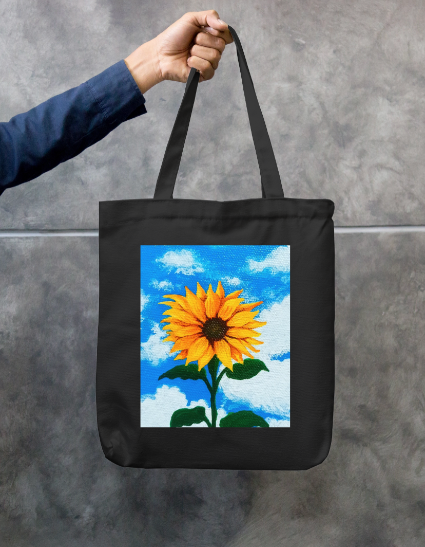 Sunflower Zipper Tote Bag by Manish Pawar