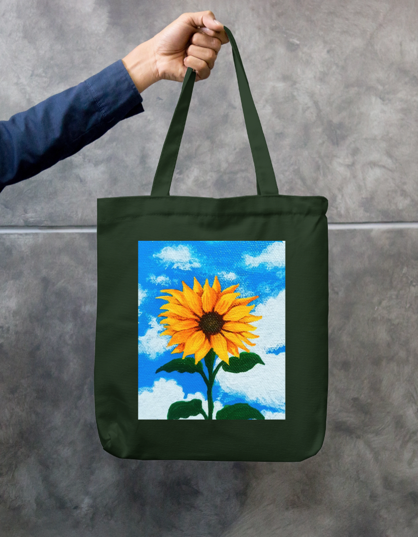Sunflower Zipper Tote Bag by Manish Pawar