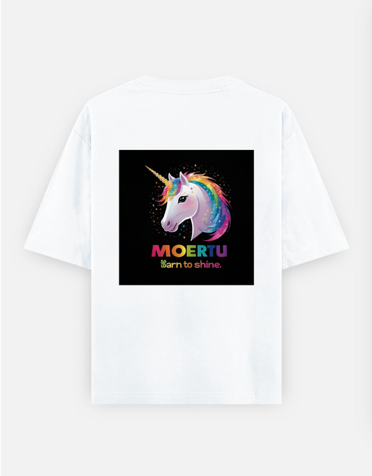 Magical unicorn , rainbow color Oversized T-shirt (Back print) by @sticktoworld