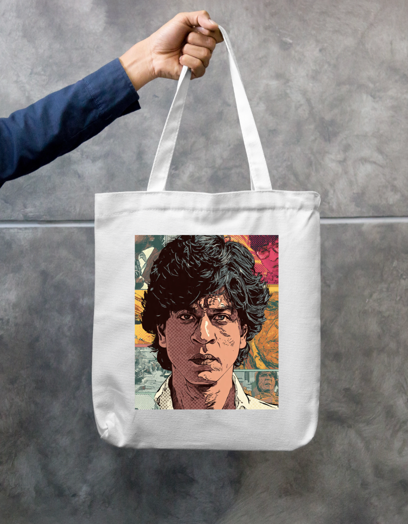 SRK Comic Design Tote Bag Zipper Tote Bag by @rd_digital_store
