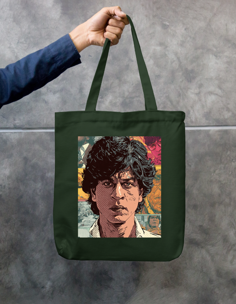 SRK Comic Design Tote Bag Zipper Tote Bag by @rd_digital_store