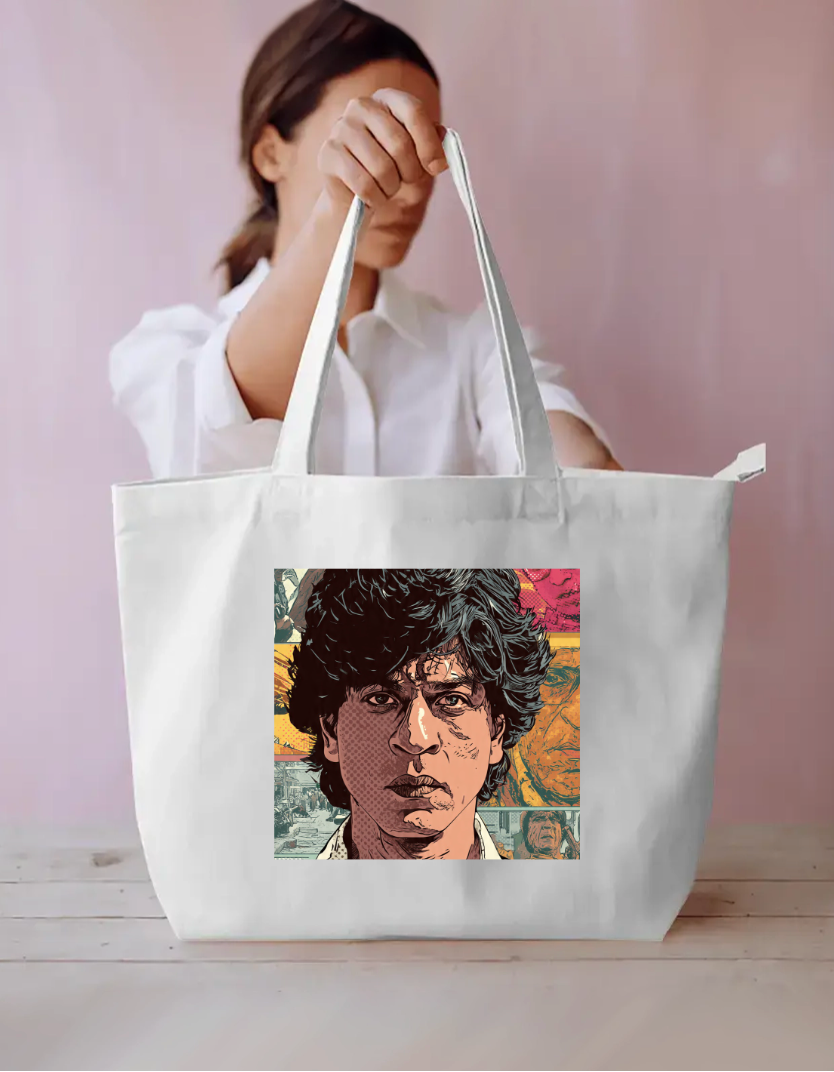 SRK Comic Design Tote Bag Everyday Large Tote Bag by @rd_digital_store