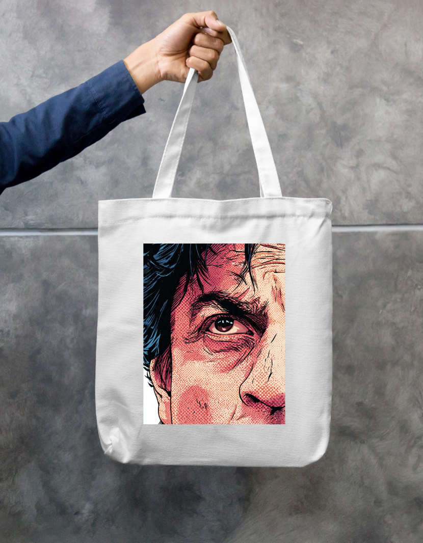 SRK Comic Design Tote Bag Zipper Tote Bag by @rd_digital_store