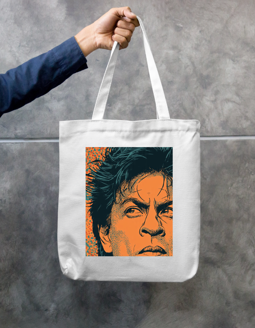 SRK Comic Design Tote Bag Zipper Tote Bag by @rd_digital_store