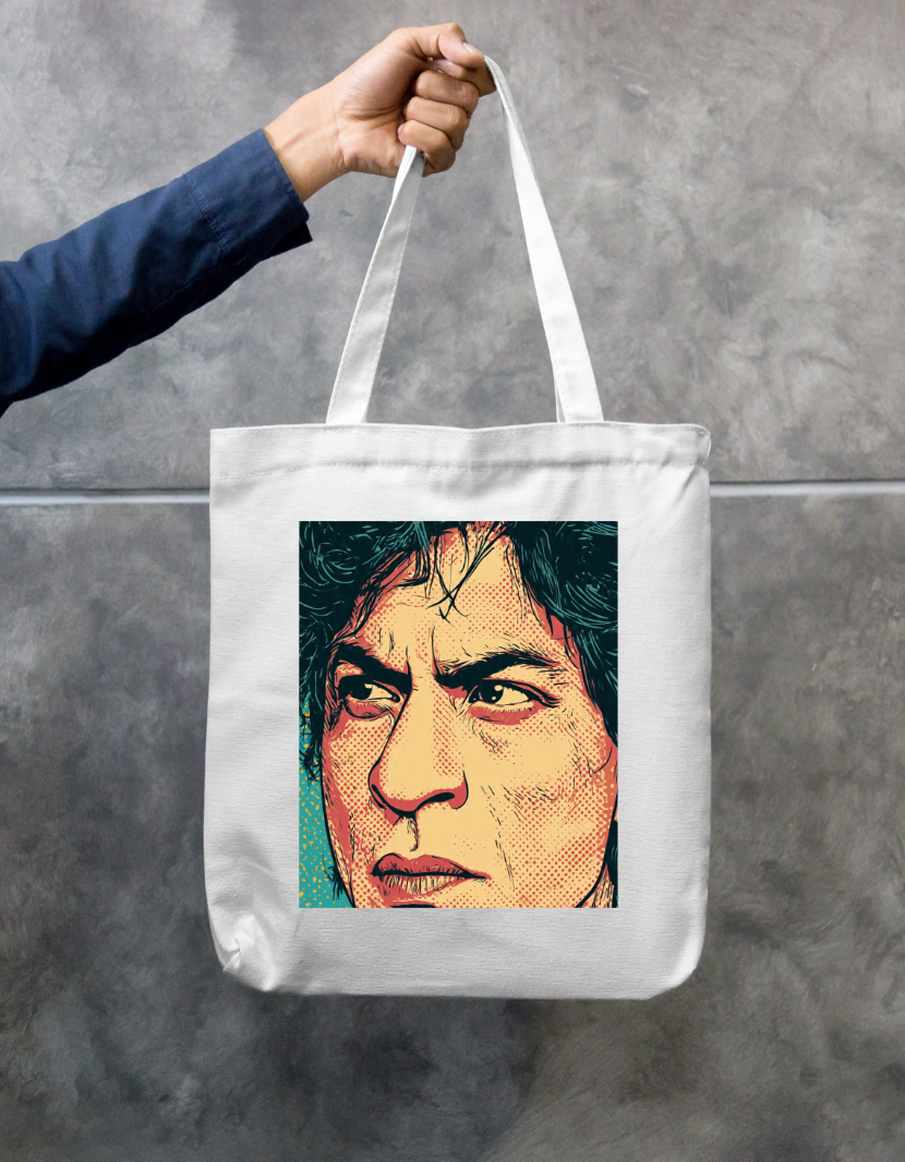 SRK Comic Design Tote Bag Zipper Tote Bag by @rd_digital_store