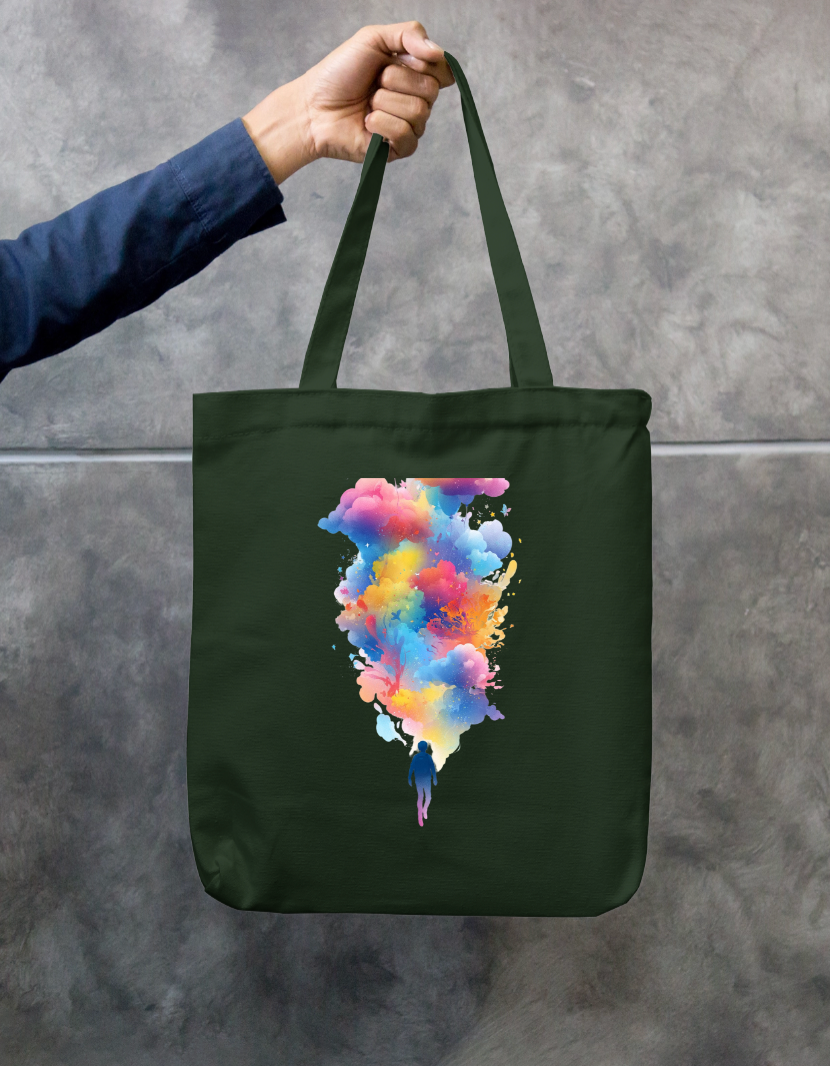 Colours Tote Bag Zipper Tote Bag by @rd_digital_store