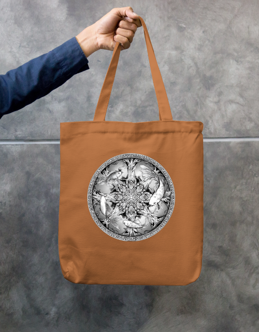 Mandala Art Tote Bag Zipper Tote Bag by @rd_digital_store