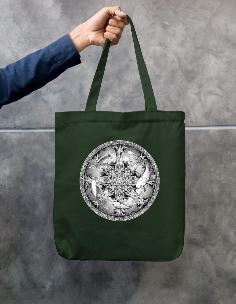 Mandala Art Tote Bag Zipper Tote Bag by @rd_digital_store
