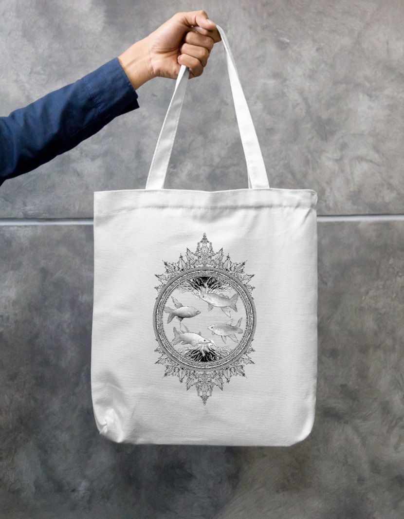 Mandala Art Tote Bag Zipper Tote Bag by @rd_digital_store