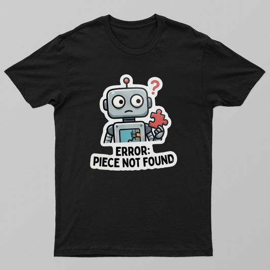 Error: Piece Not Found | Funny Robot Programmer T-Shirt Unisex T-shirt by Khatum ji