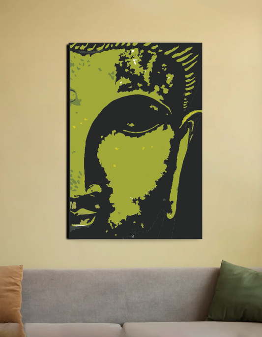 Minimal Gautam Buddha Wall Art | Modern Buddha Spiritual Canvas 20"x30" Canvas Poster by Khatum ji