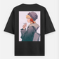 'anime girl', 'cool vibes', Oversized T-shirt (Back print) by Juli sharma