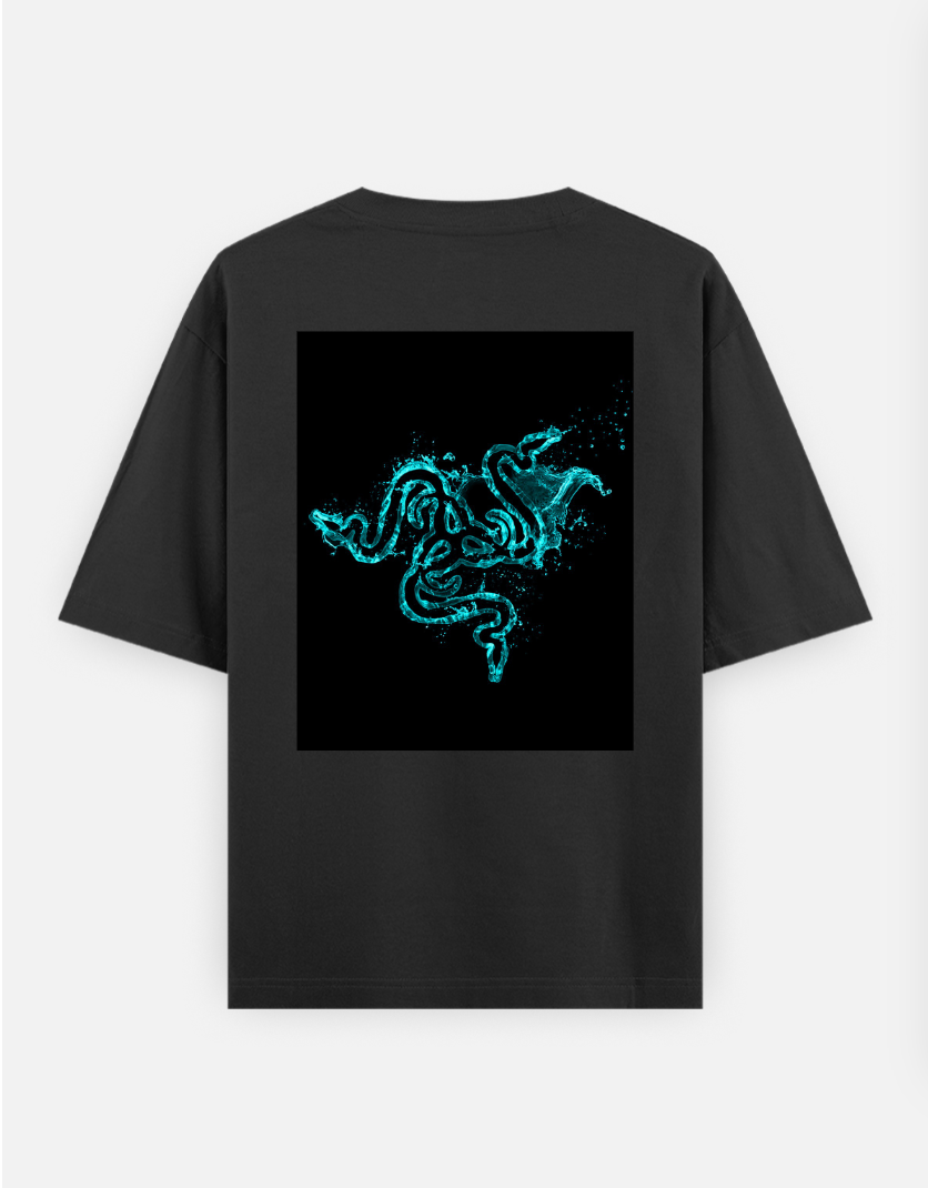 'snake', 'cool vibe', 'qunie vibe Oversized T-shirt (Back print) by Juli sharma