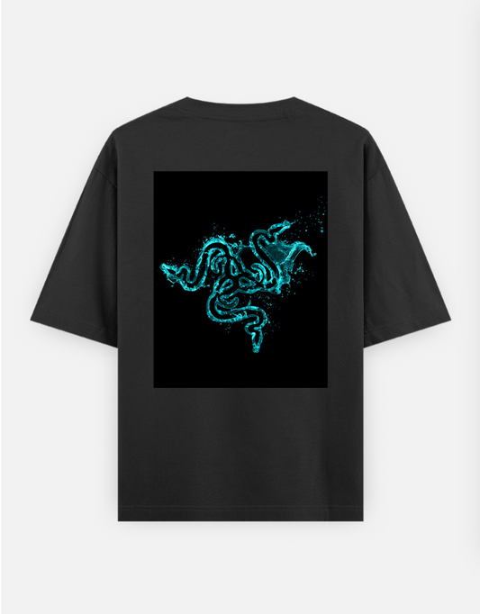 'snake', 'cool vibe', 'qunie vibe Oversized T-shirt (Back print) by Juli sharma