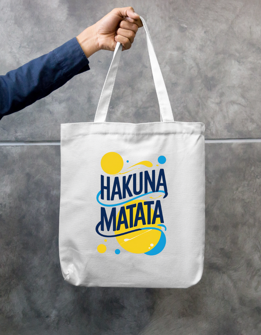 Hakuna Mataata Zipper Tote Bag by Kannika MJ
