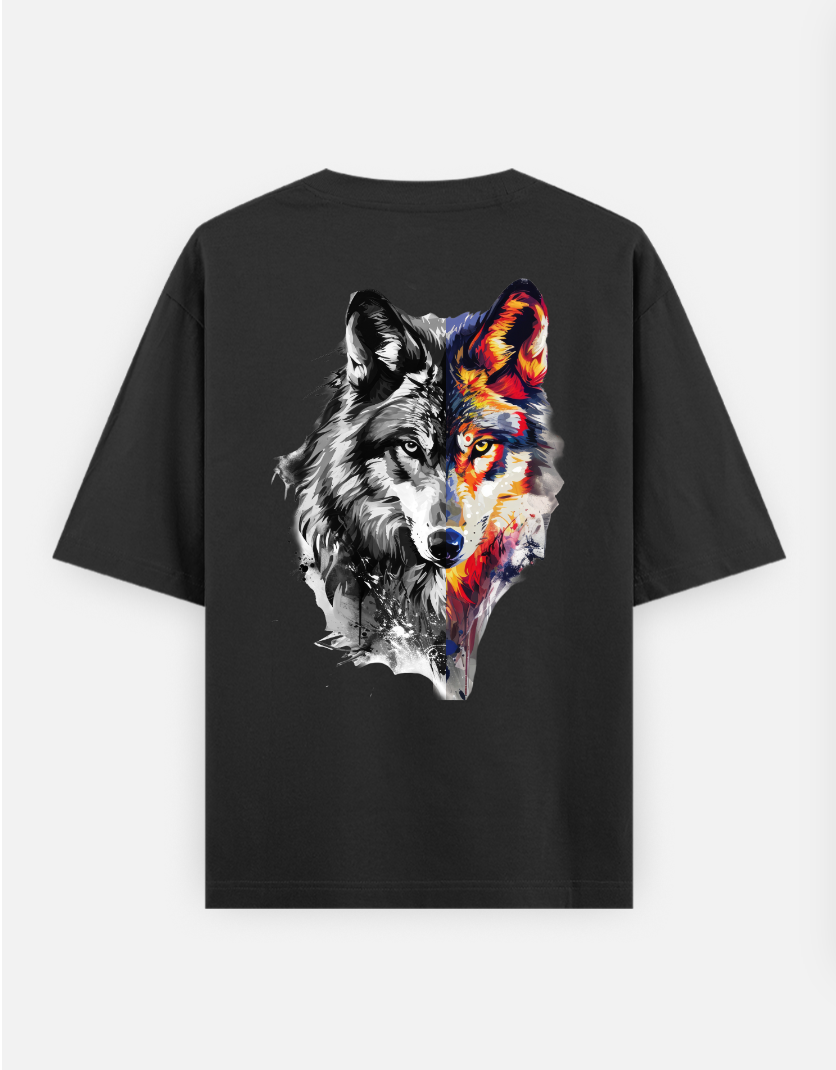 Fox design Oversized T-shirt (Back print) by Kannika MJ