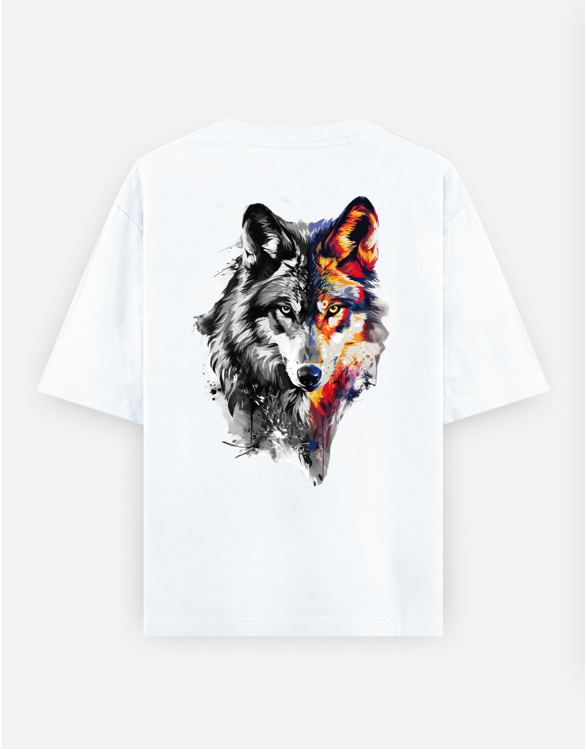 Fox design Oversized T-shirt (Back print) by Kannika MJ