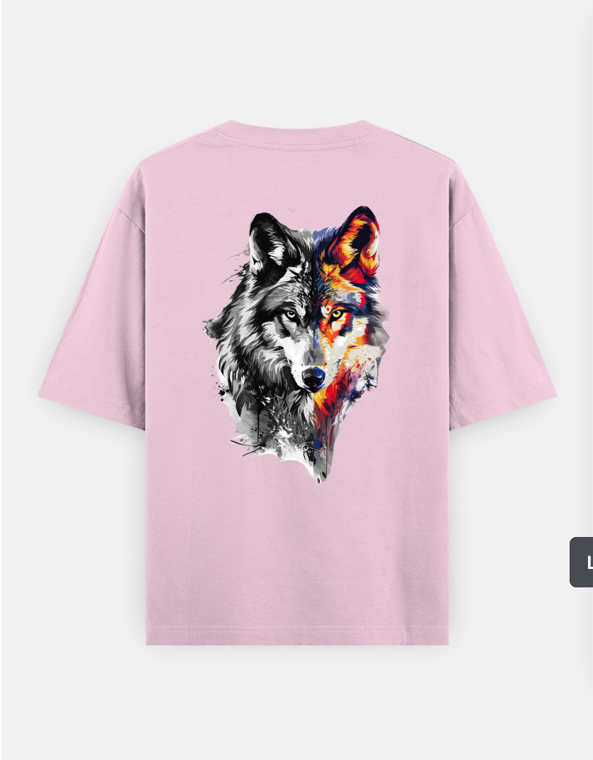 Fox design Oversized T-shirt (Back print) by Kannika MJ