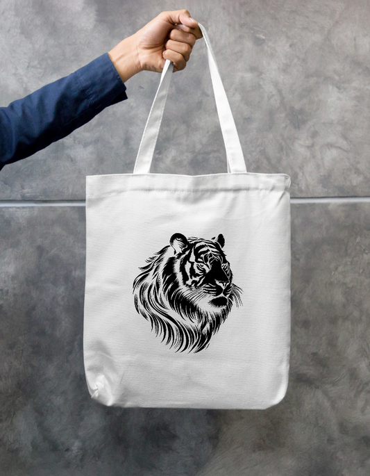 Graphic image of a head of a tiger, powerful, courageous, sigma character Zipper Tote Bag by Somnath