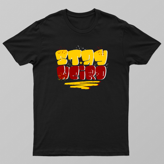 Stay Weird Typography Unisex T-shirt by Harshit Shukla