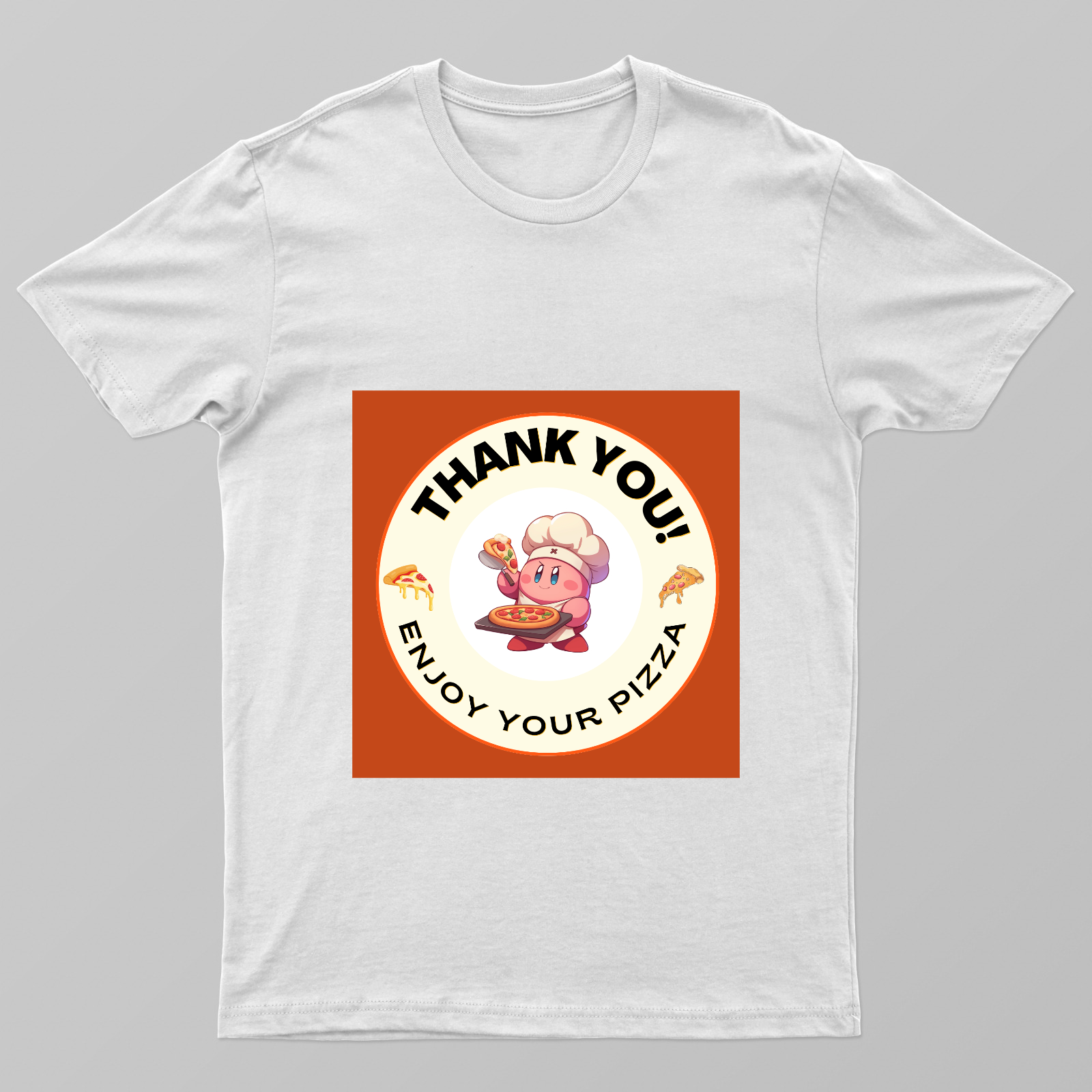 Kawaii Pizza Chef Thank You Sticker Unisex T-shirt by @jadav_mangal_