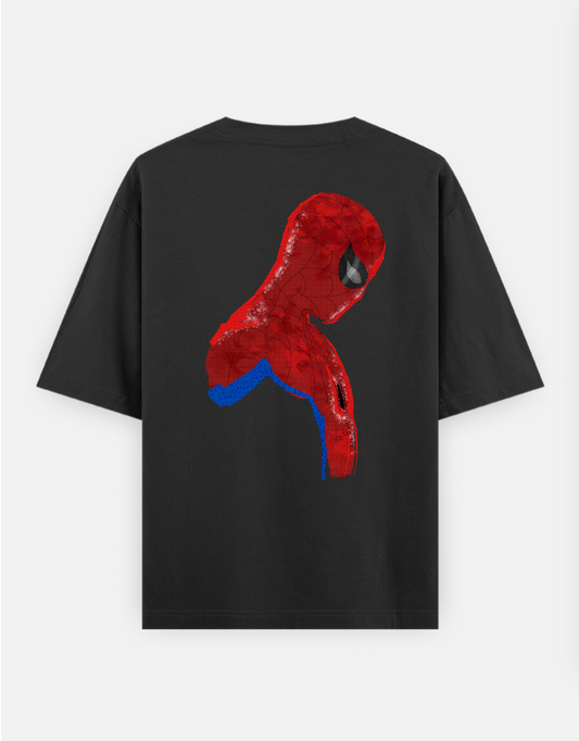 Spiderman Abstract Art Oversized T-shirt (Back print) by @sarangdhar_by_kunal