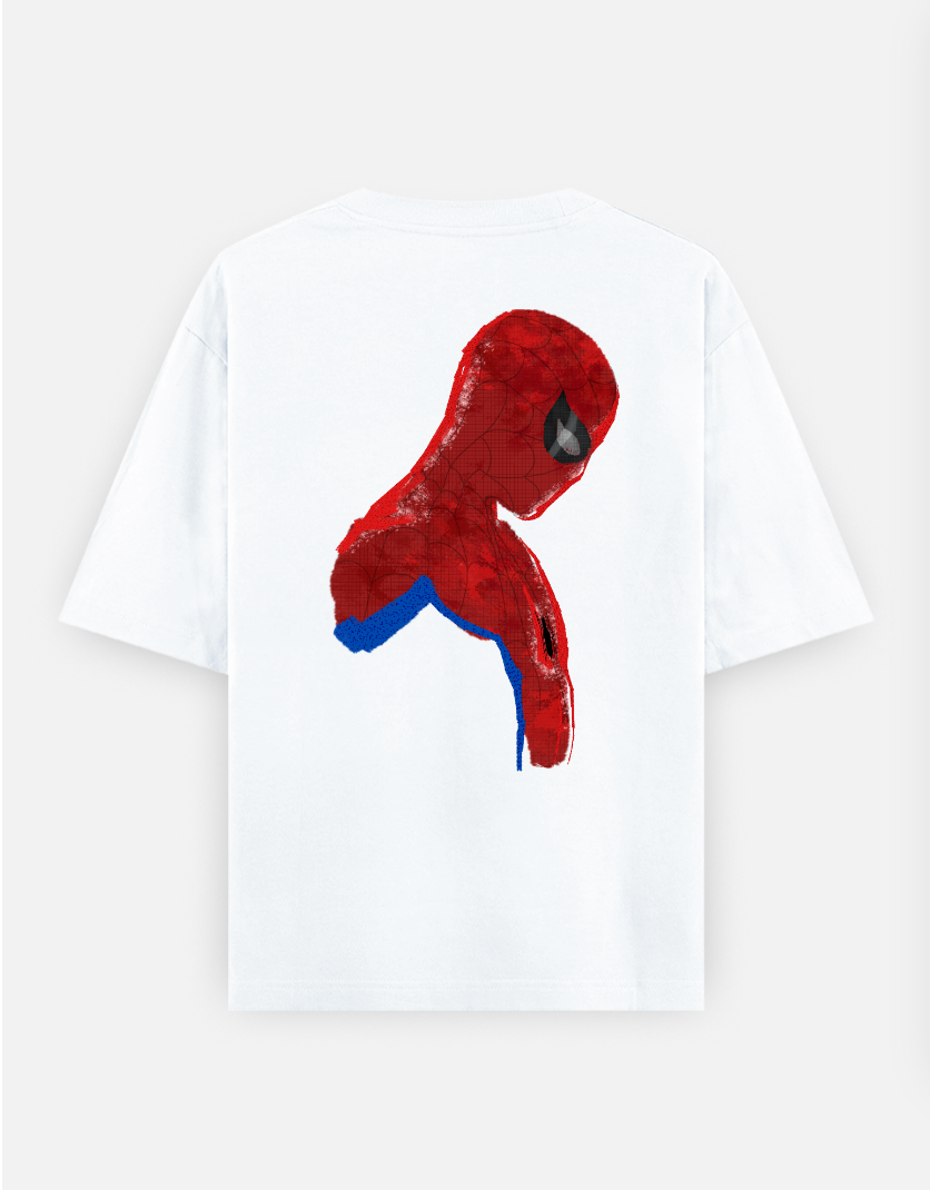 Spiderman Abstract Art Oversized T-shirt (Back print) by @sarangdhar_by_kunal