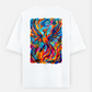 Abstract Firebird Oversized T (Light) Oversized T-shirt (Back print) by SoulAnT
