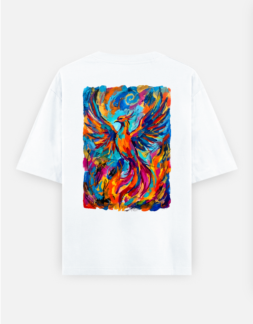 Abstract Firebird Oversized T (Light) Oversized T-shirt (Back print) by SoulAnT