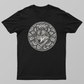 Floral wolf head engraved art design Unisex T-shirt by Designs bloom