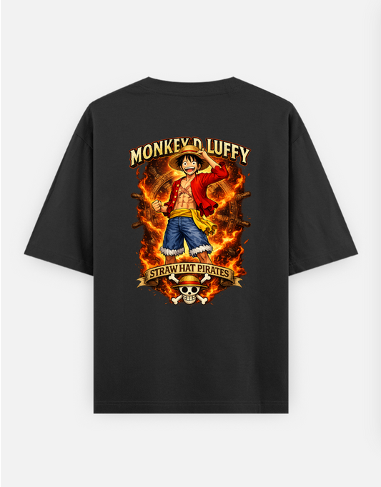 Monkey d luffy Oversized T-shirt (Back print) by Rinza 
