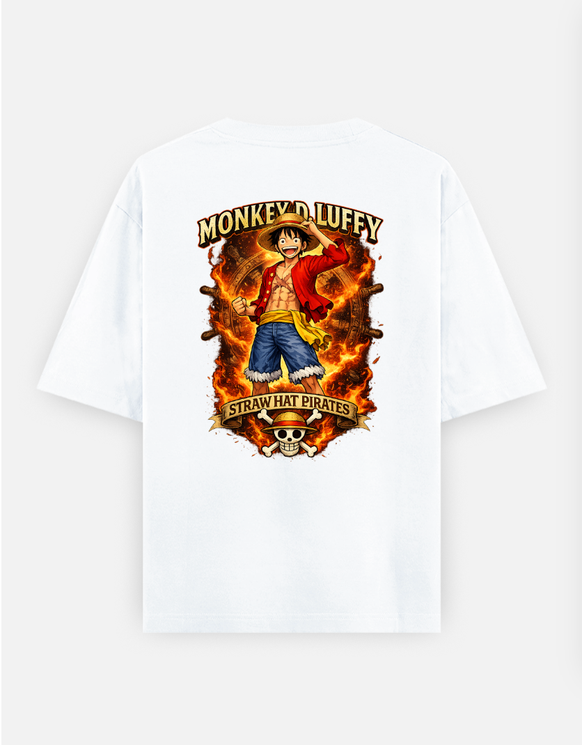 Monkey d luffy Oversized T-shirt (Back print) by Rinza 