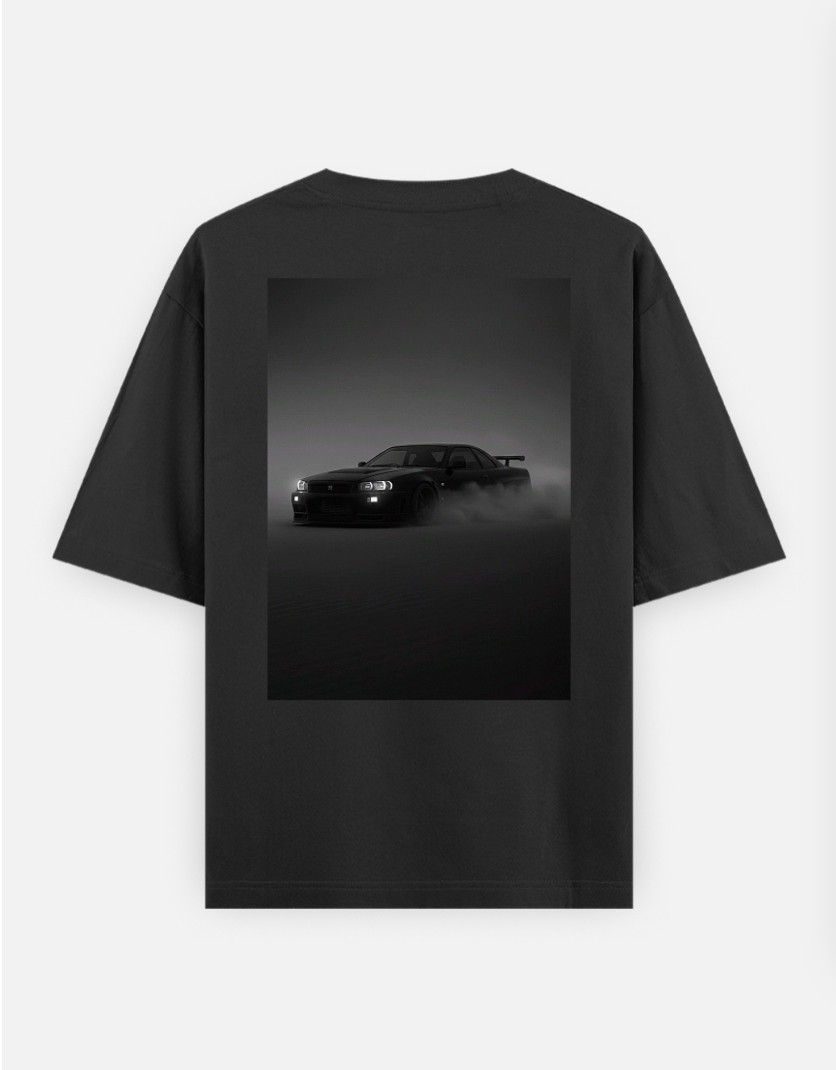 GTR car t shirt Oversized T-shirt (Back print) by Rinza 