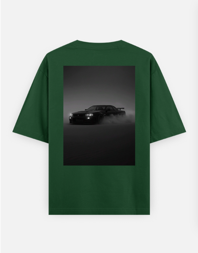 GTR car t shirt Oversized T-shirt (Back print) by Rinza 