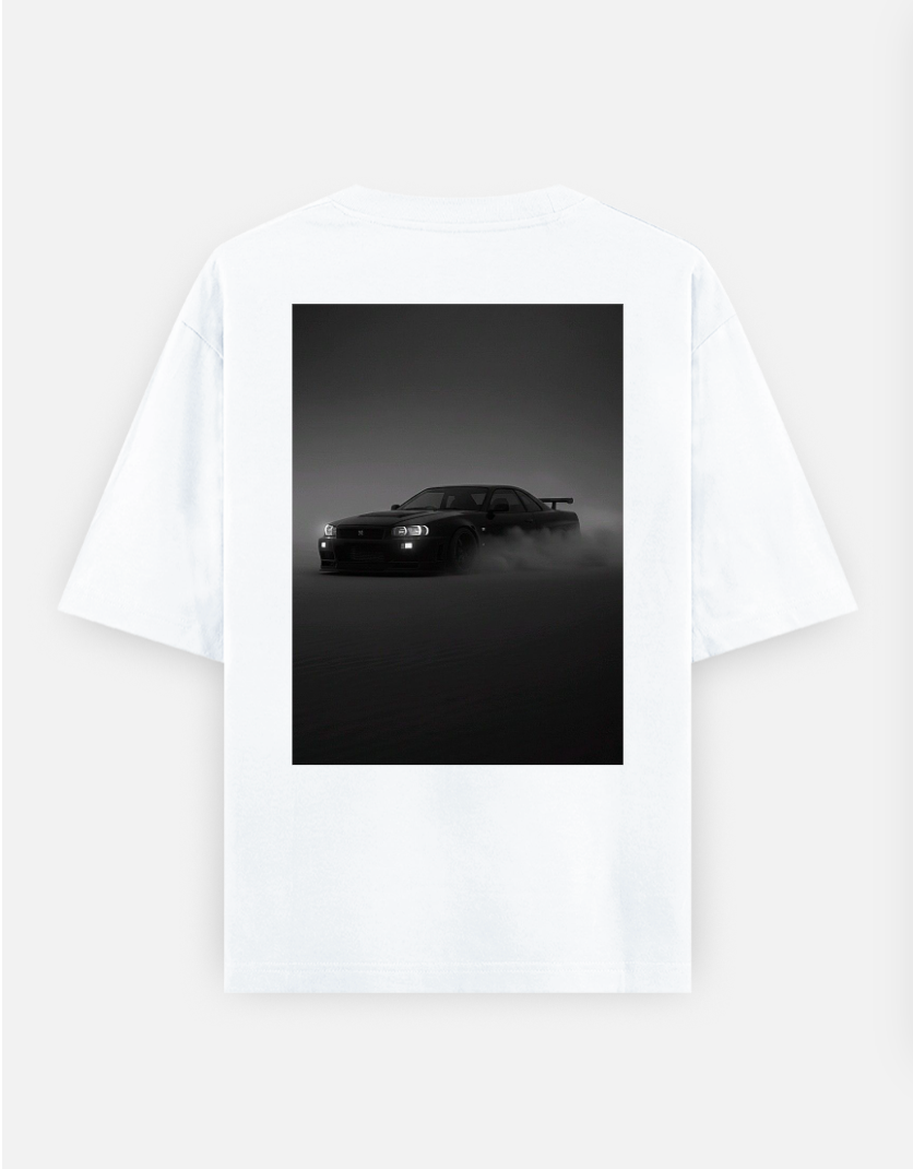 GTR car t shirt Oversized T-shirt (Back print) by Rinza 