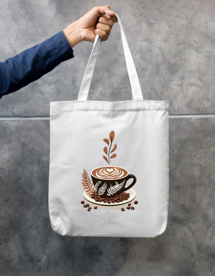 Say Cappuccino Tote Bag Zipper Tote Bag by @rd_digital_store