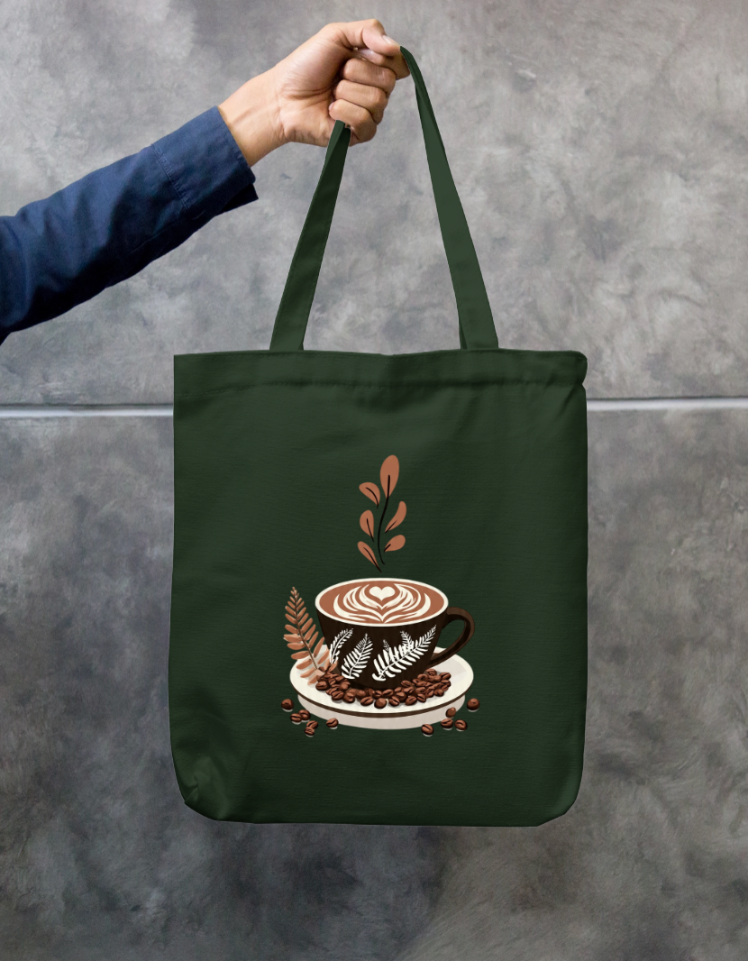 Say Cappuccino Tote Bag Zipper Tote Bag by @rd_digital_store