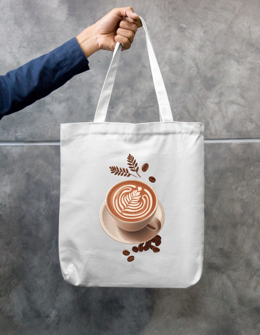 Say Cappuccino Tote Bag Zipper Tote Bag by @rd_digital_store