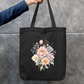 Flower illustration Tote Bag Zipper Tote Bag by @rd_digital_store