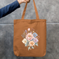 Flower illustration Tote Bag Zipper Tote Bag by @rd_digital_store