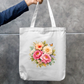Flower illustratio Tote Bag Zipper Tote Bag by @rd_digital_store
