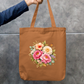 Flower illustratio Tote Bag Zipper Tote Bag by @rd_digital_store