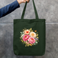 Flower illustratio Tote Bag Zipper Tote Bag by @rd_digital_store