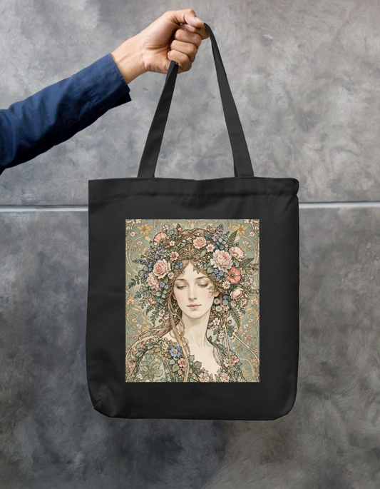 Floral She Tote Bag Zipper Tote Bag by @rd_digital_store