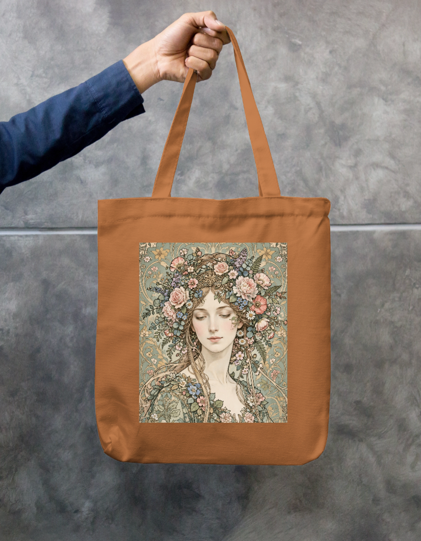 Floral She Tote Bag Zipper Tote Bag by @rd_digital_store