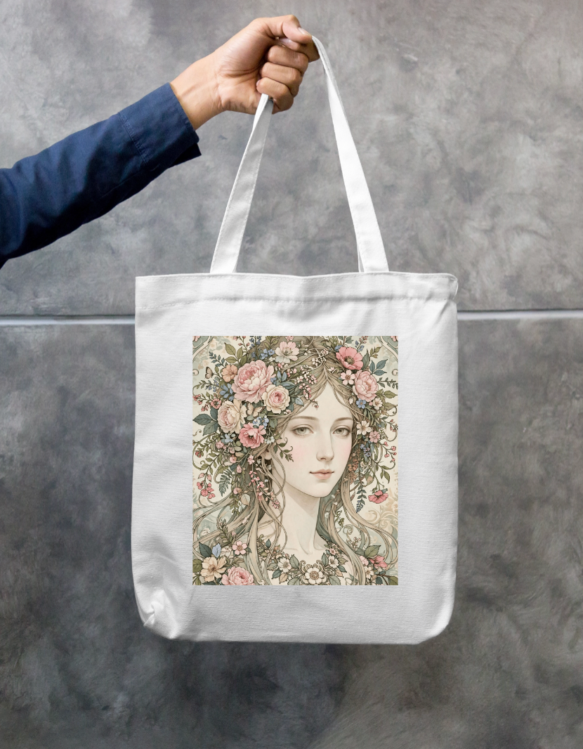 Floral Me Tote Bag Zipper Tote Bag by @rd_digital_store