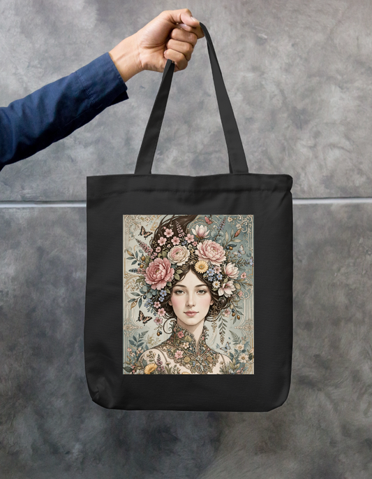 Floral Me Tote Bag Zipper Tote Bag by @rd_digital_store